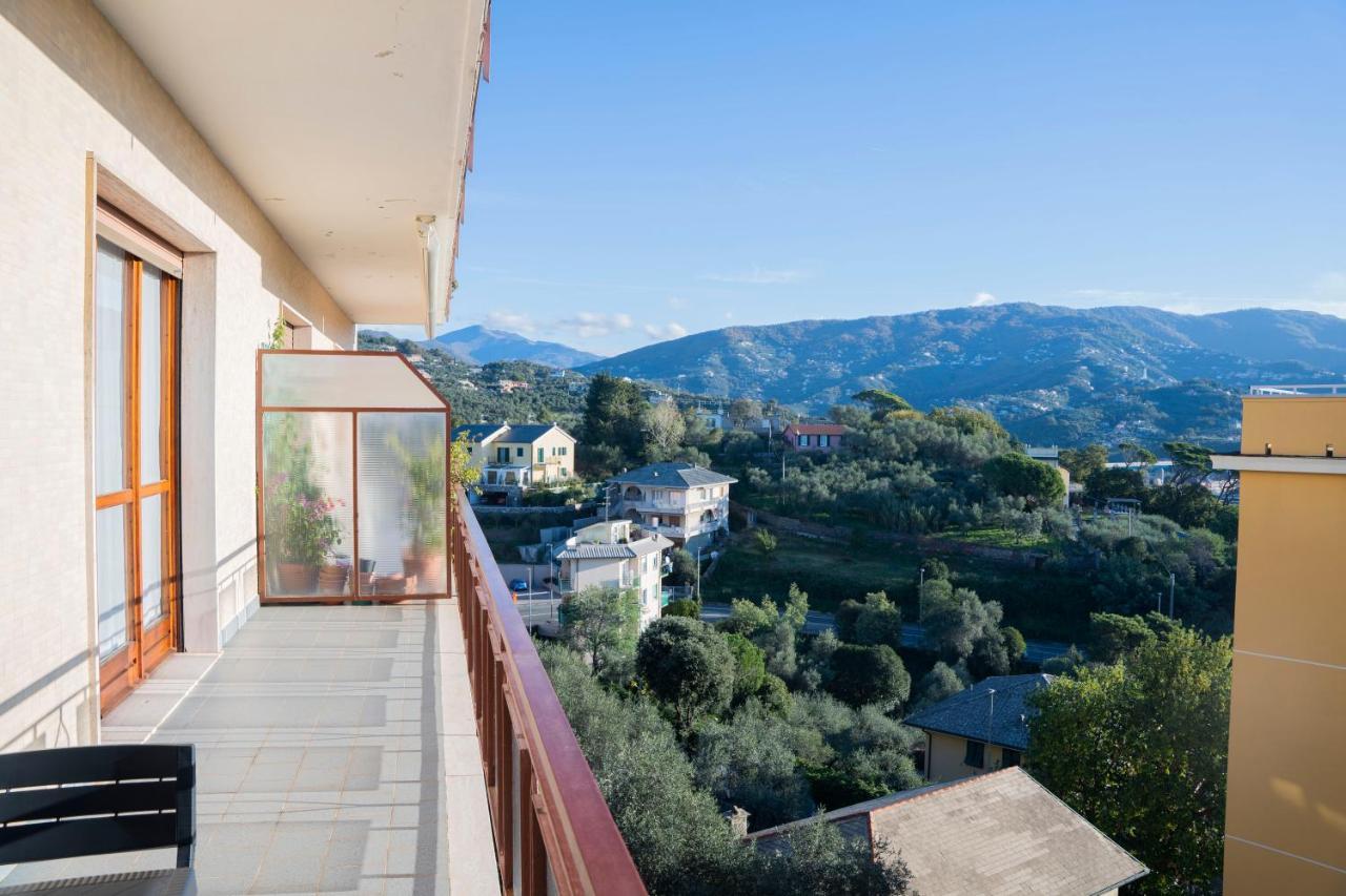 093 - Casa Panorama, Vista Mare E Vista Portofino, 500 Metri Centro Di Chiavari, Posto Auto Gratis Incluso 아파트 외부 사진
